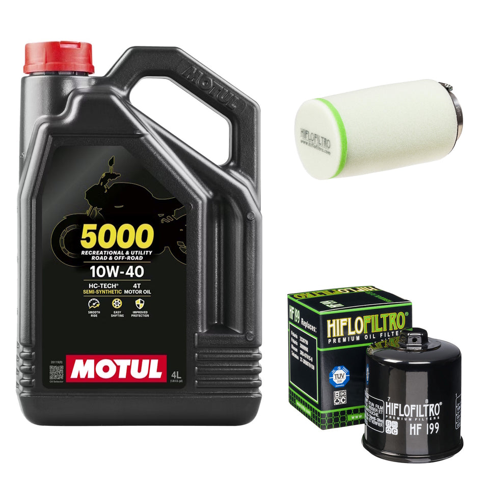 Motul 5000 10w40 4L Oil & HF199 HF199 & HFF7011 Oil Filter Kit