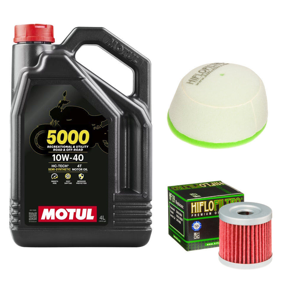 Motul 5000 10w40 4L Oil & HF139 & HFF3015 Oil Filter Kit