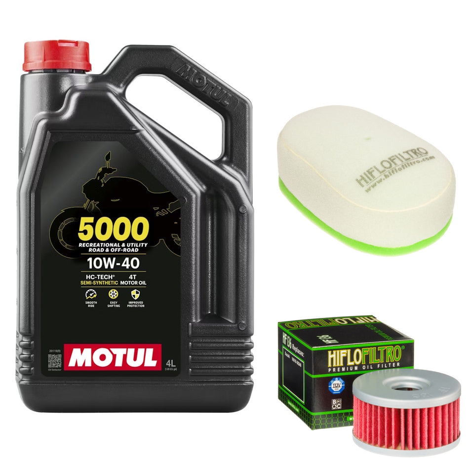 Motul 5000 10w40 4L Oil & HF136 & HFF3020 Oil Filter Kit