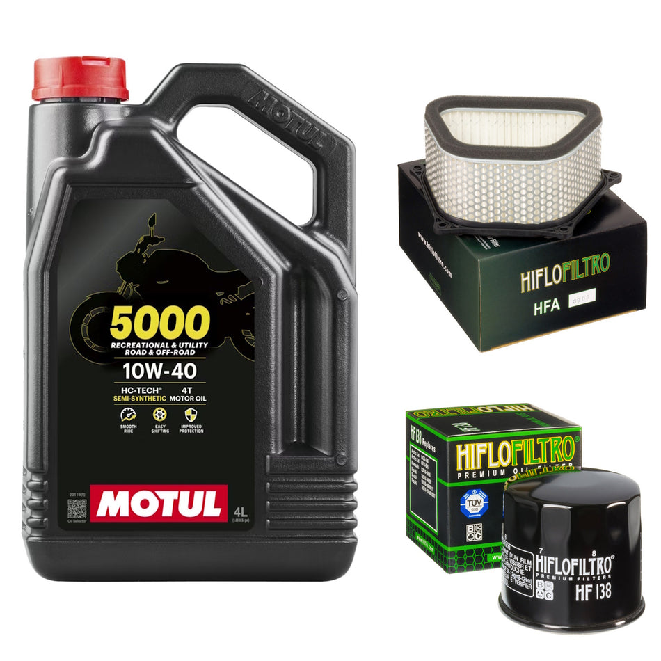 Motul 5000 10w40 4L Oil & HF138 & HFA3907 Oil Filter Kit