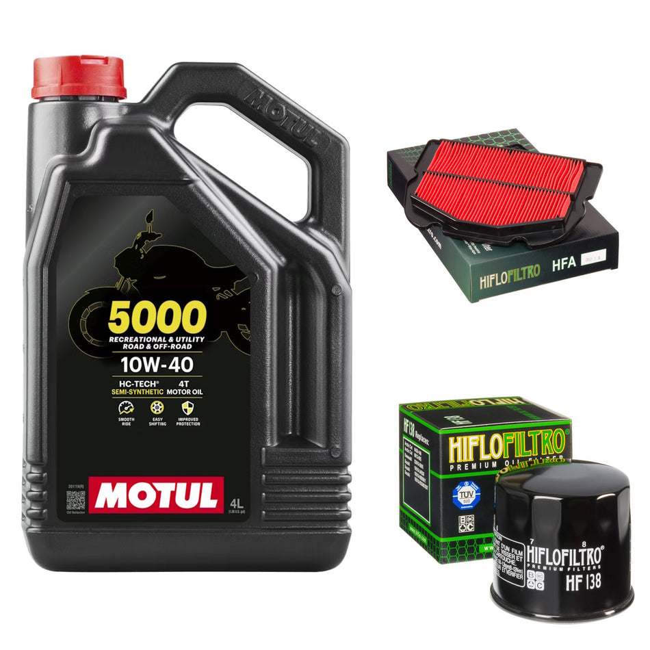 Motul 5000 10w40 4L Oil & HF138 & HFA3911 Oil Filter Kit