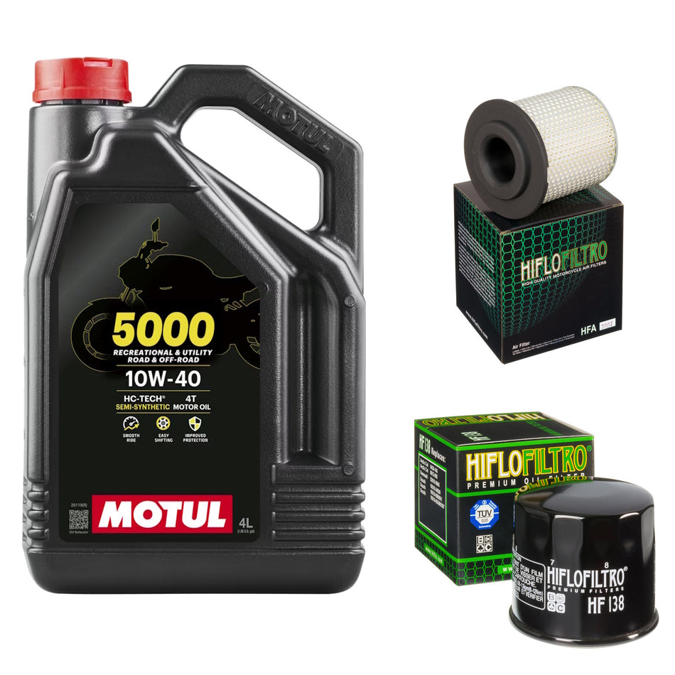 Motul 5000 10w40 4L Oil & HF138 & HFA3604 Oil Filter Kit