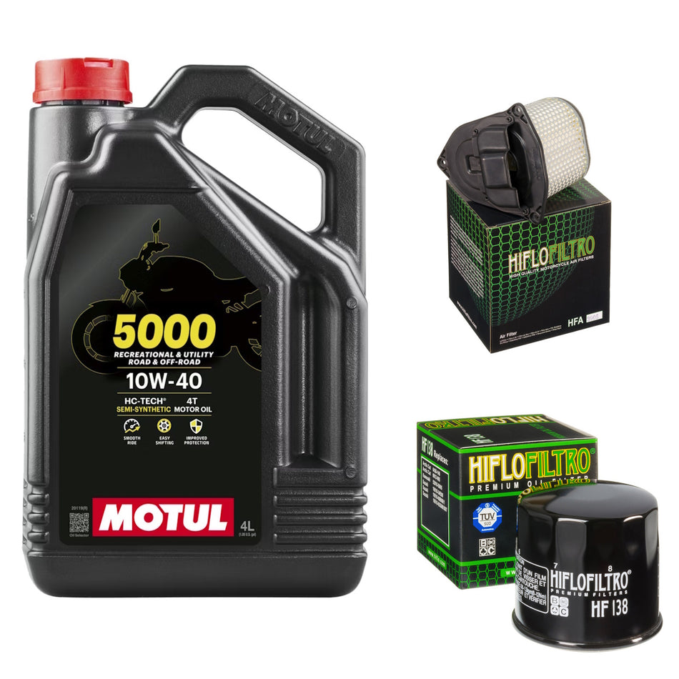 Motul 5000 10w40 4L Oil & HF138 & HFA3906 Oil Filter Kit