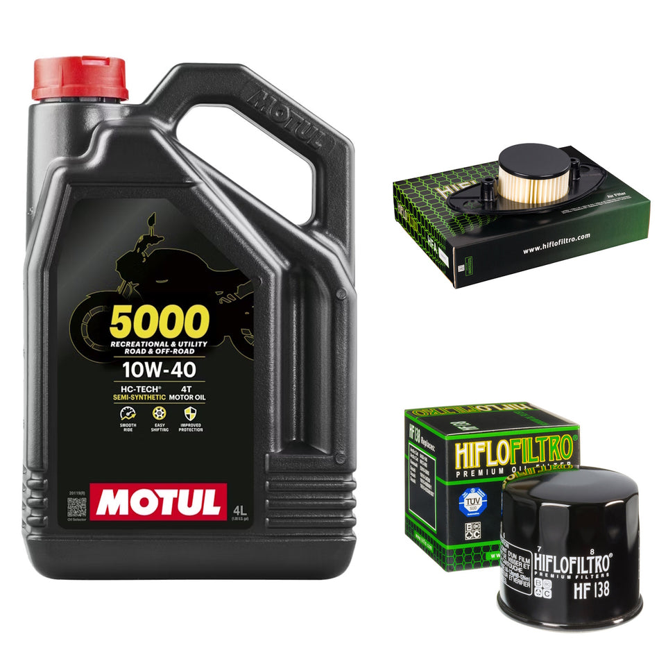 Motul 5000 10w40 4L Oil & HF138 & HFA3807 Oil Filter Kit
