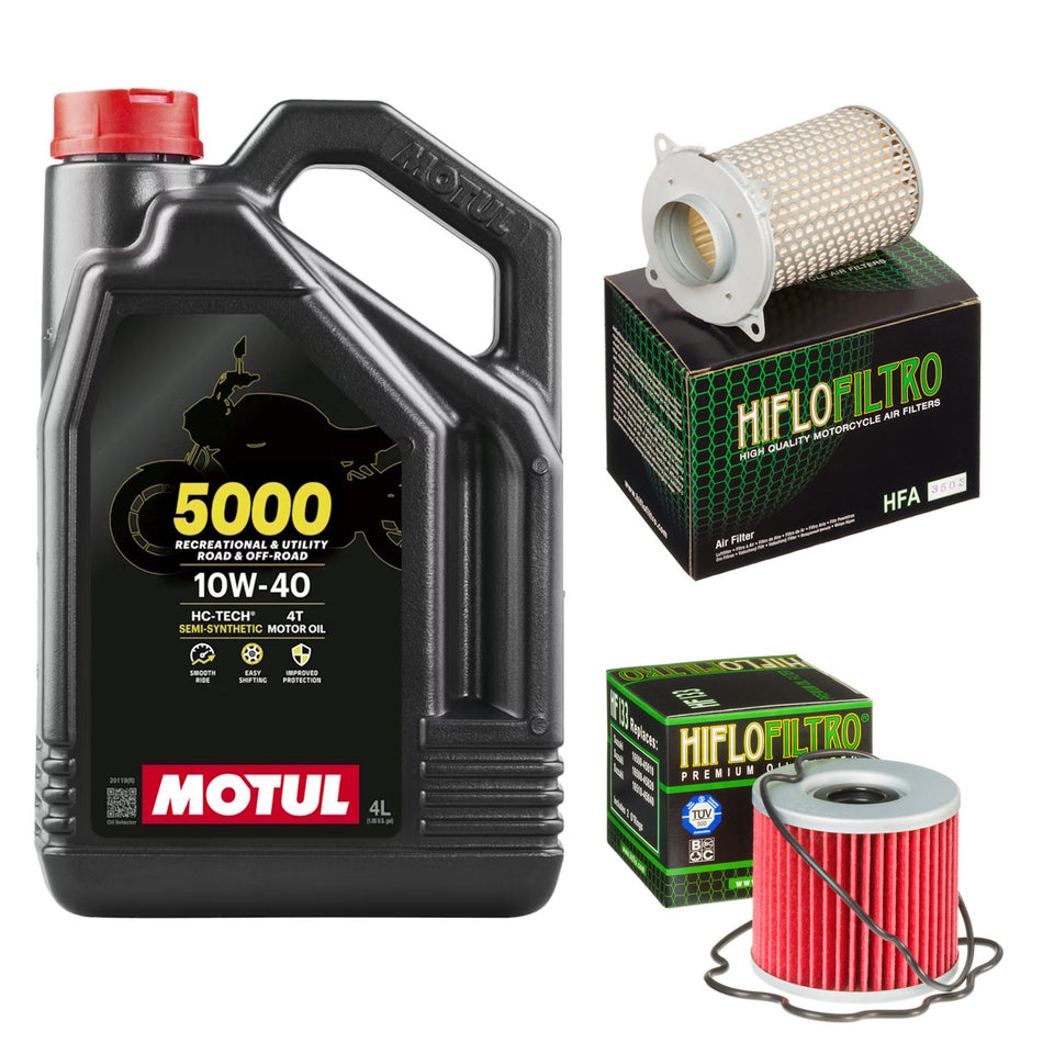 Motul 5000 10w40 4L Oil & HF133 & HFA3503 Oil Filter Kit