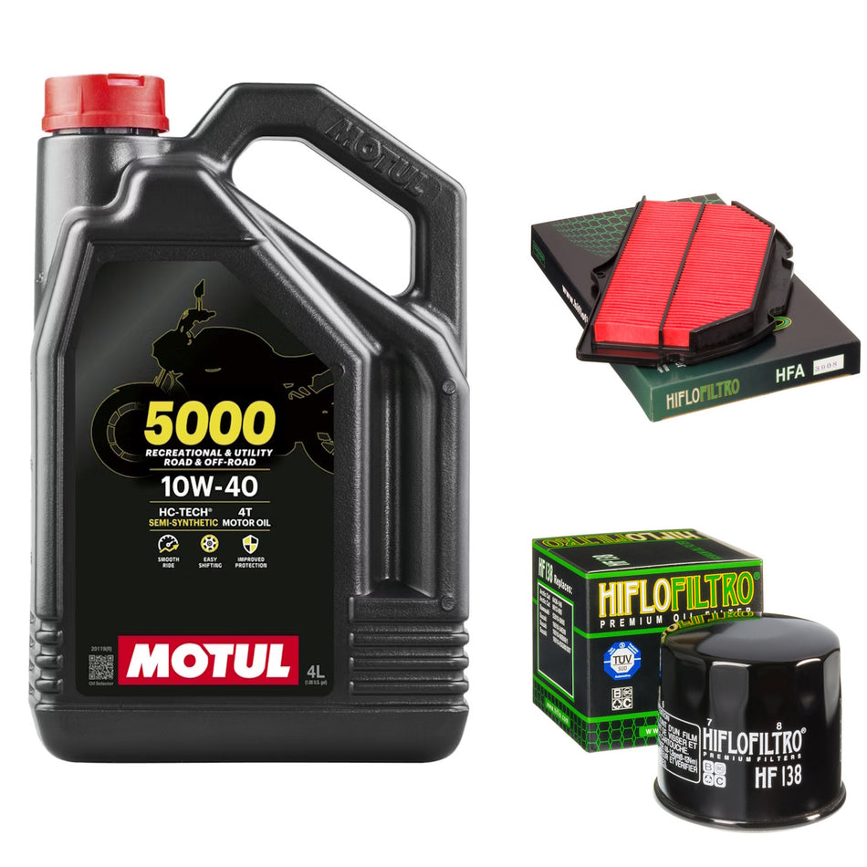 Motul 5000 10w40 4L Oil & HF138 & HFA3908 Oil Filter Kit