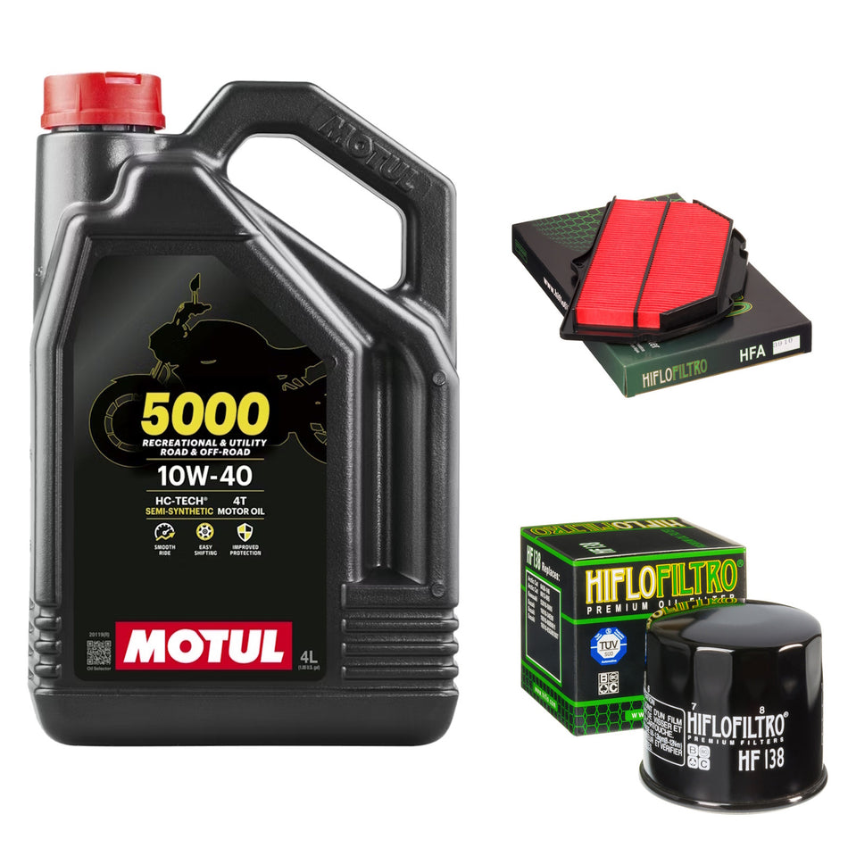 Motul 5000 10w40 4L Oil & HF138 & HFA3910 Oil Filter Kit