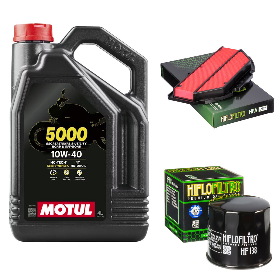 Motul 5000 10w40 4L Oil & HF138 & HFA3912 Oil Filter Kit