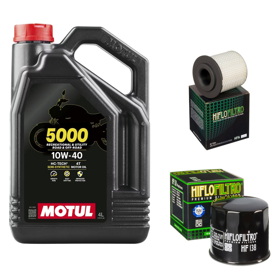 Motul 5000 10w40 4L Oil & HF138 & HFA3904 Oil Filter Kit