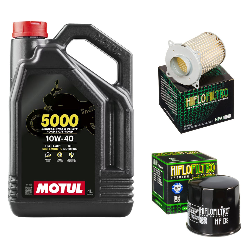 Motul 5000 10w40 4L Oil & HF138 & HFA3801 Oil Filter Kit