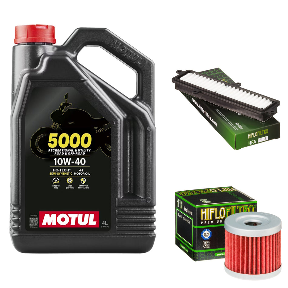 Motul 5000 10w40 4L Oil & HF131 & HFA3103 Oil Filter Kit