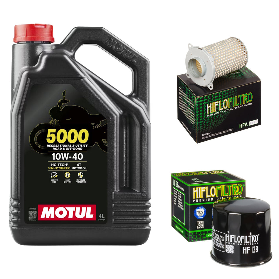 Motul 5000 10w40 4L Oil & HF138 & HFA3503 Oil Filter Kit