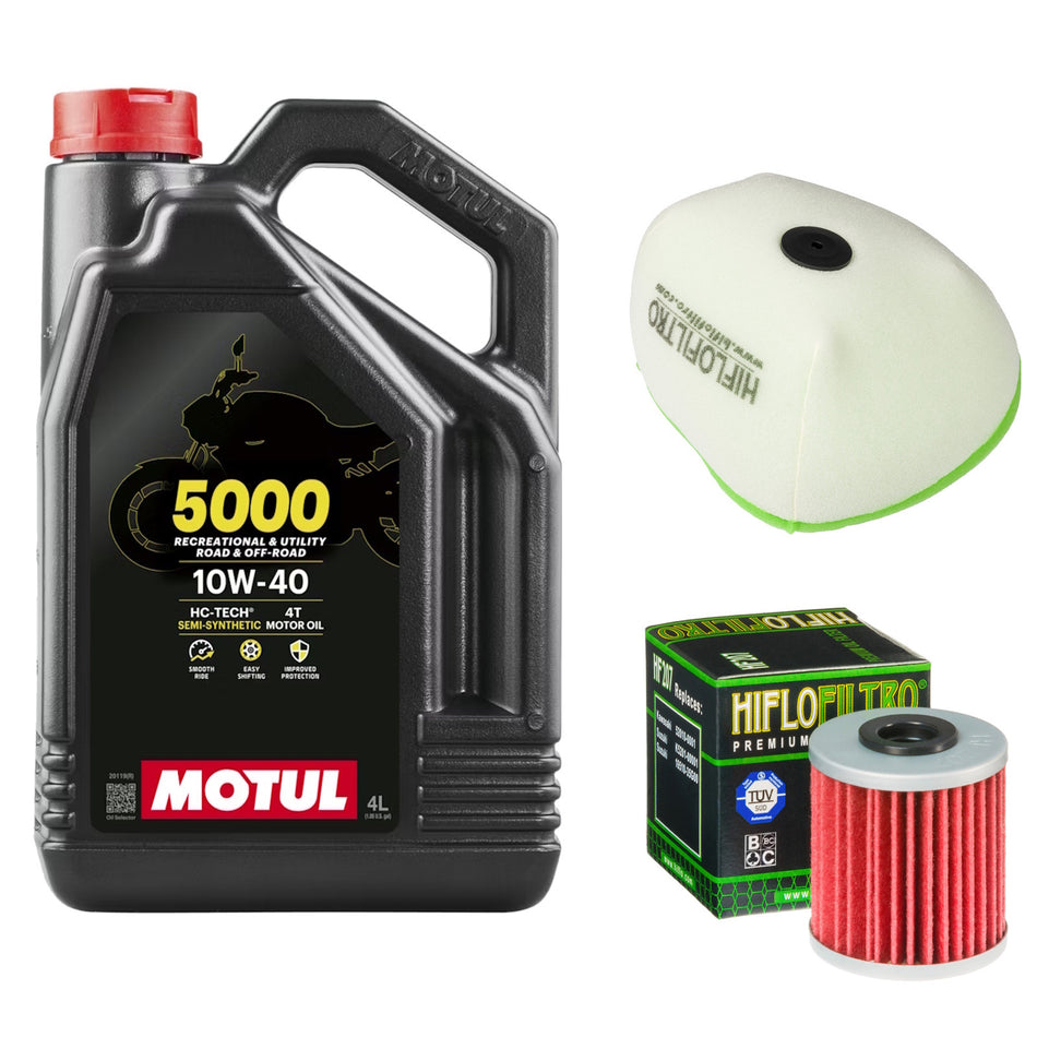 Motul 5000 10w40 4L Oil & HF207 & HFF3026 Oil Filter Kit