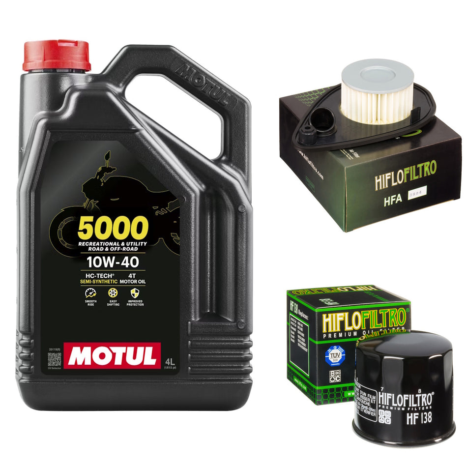 Motul 5000 10w40 4L Oil & HF138 & HFA3804 Oil Filter Kit