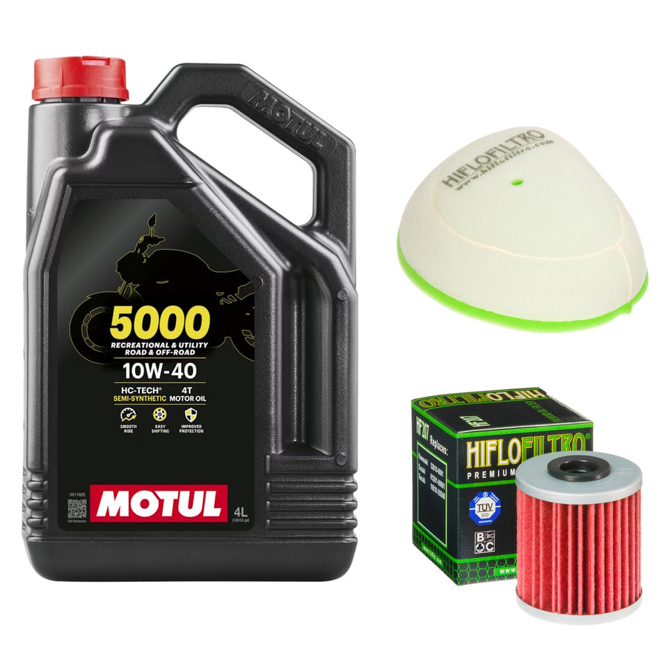 Motul 5000 10w40 4L Oil & HF207 & HFF3021 Oil Filter Kit