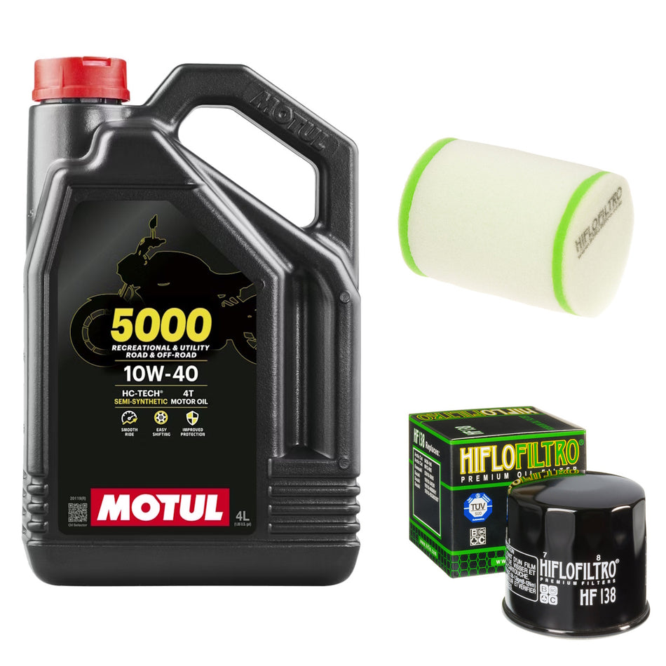 Motul 5000 10w40 4L Oil & HF138 & HFF3022 Oil Filter Kit