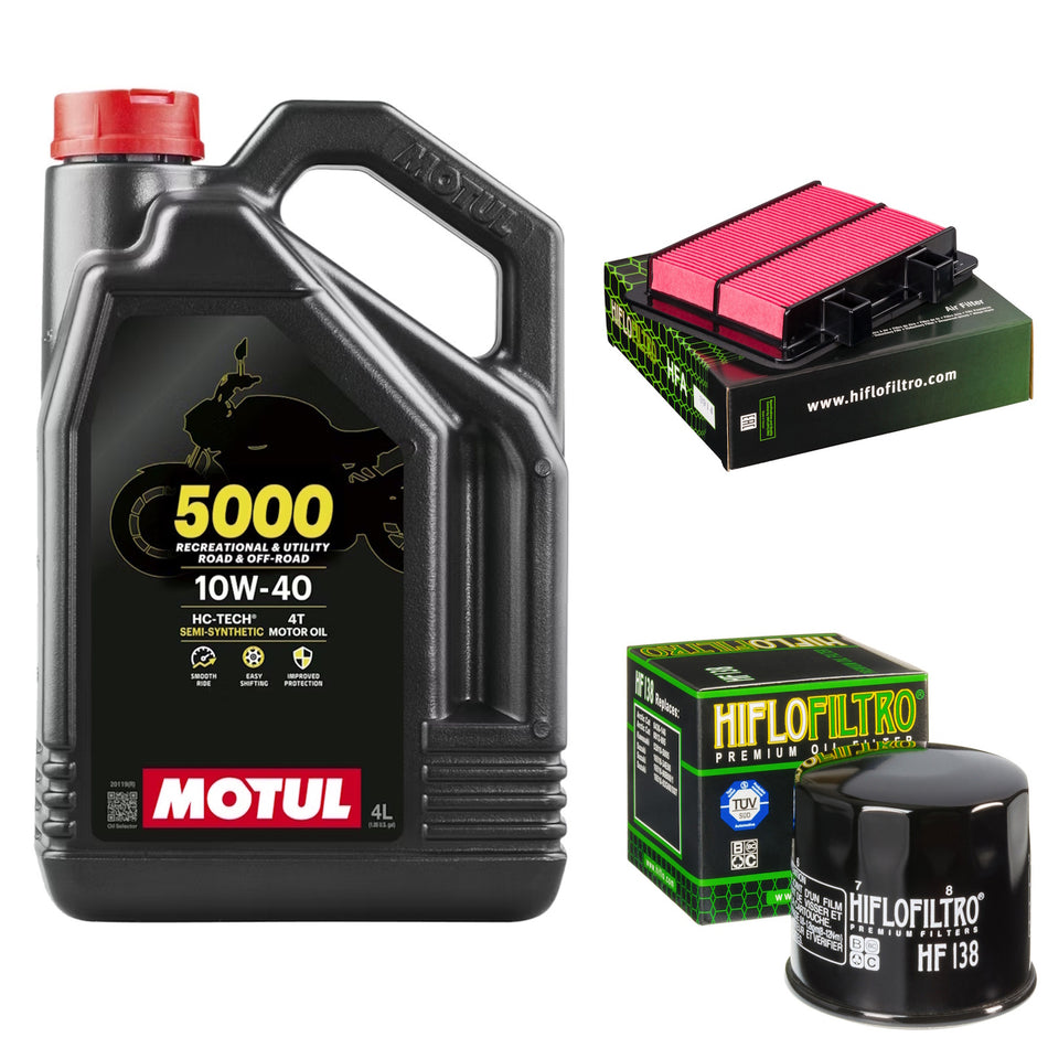 Motul 5000 10w40 4L Oil & HF138 & HFA3914 Oil Filter Kit