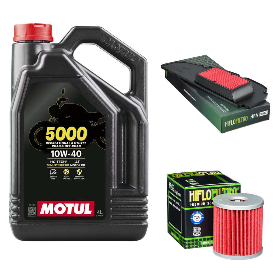 Motul 5000 10w40 4L Oil & HF973 & HFA3107 Oil Filter Kit