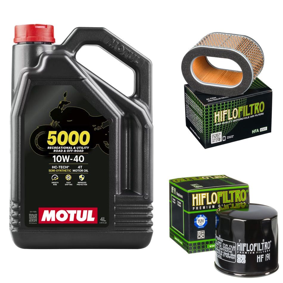Motul 5000 10w40 4L Oil & HF191 & HFA6503 Oil Filter Kit