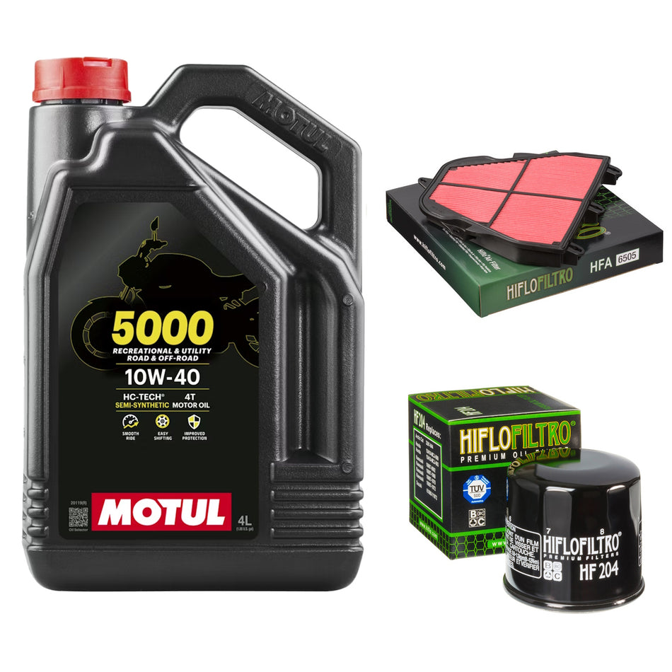 Motul 5000 10w40 4L Oil & HF204 & HFA6502 Oil Filter Kit