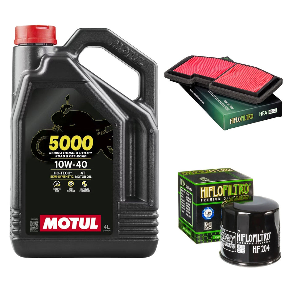 Motul 5000 10w40 4L Oil & HF204 & HFA6502 Oil Filter Kit