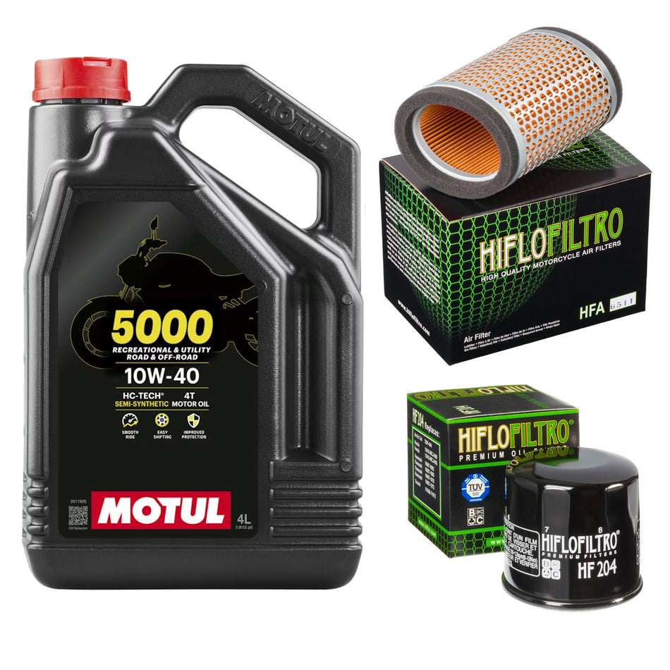 Motul 5000 10w40 4L Oil & HF204 & HFA6511 Oil Filter Kit