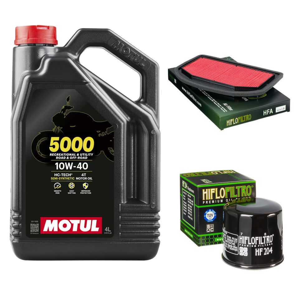 Motul 5000 10w40 4L Oil & HF204 & HFA6510 Oil Filter Kit