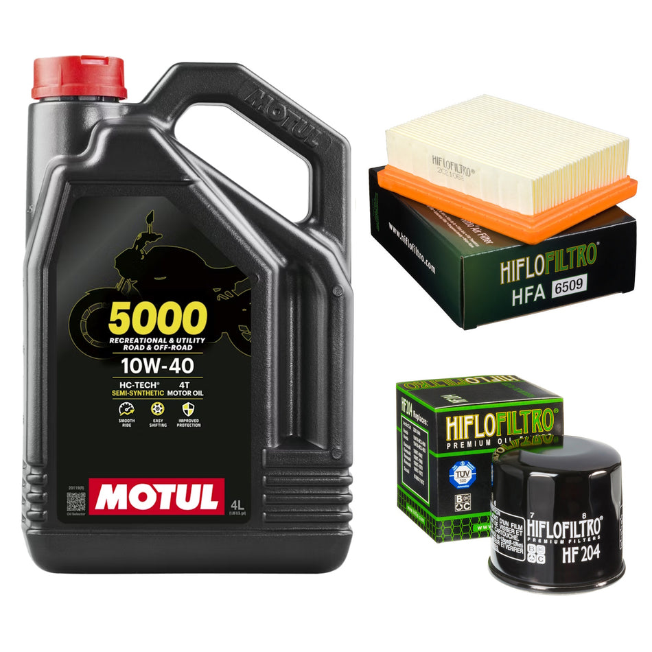 Motul 5000 10w40 4L Oil & HF204 & HFA6509 Oil Filter Kit