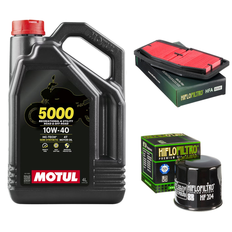 Motul 5000 10w40 4L Oil & HF204 & HFA6506 Oil Filter Kit