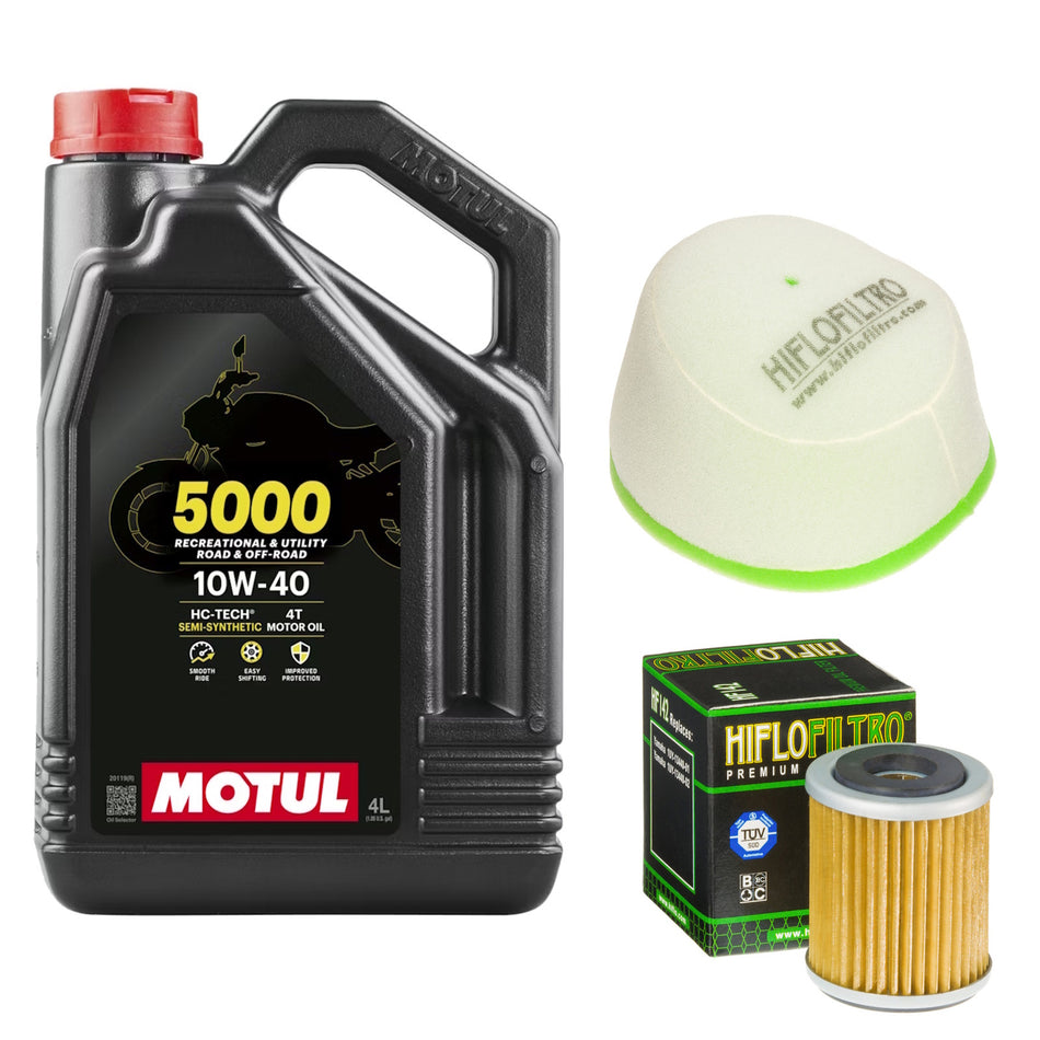 Motul 5000 10w40 4L Oil & HF142 & HFF4012 Oil Filter Kit