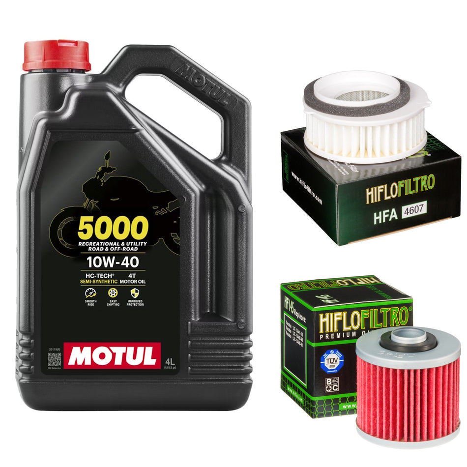 Motul 5000 10w40 4L Oil & HF145 & HFA4607 Oil Filter Kit