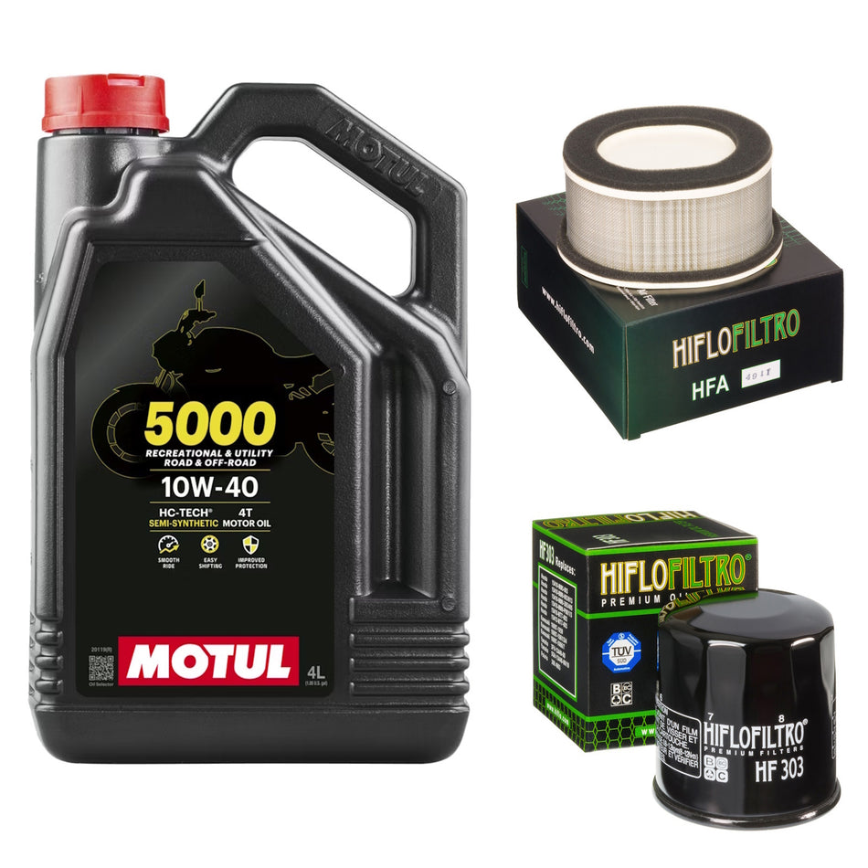 Motul 5000 10w40 4L Oil & HF303 & HFA4911 Oil Filter Kit
