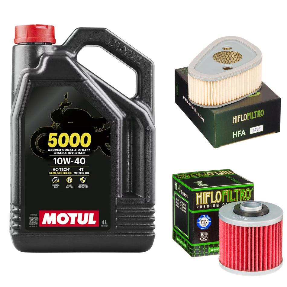 Motul 5000 10w40 4L Oil & HF145 & HFA4703 Oil Filter Kit