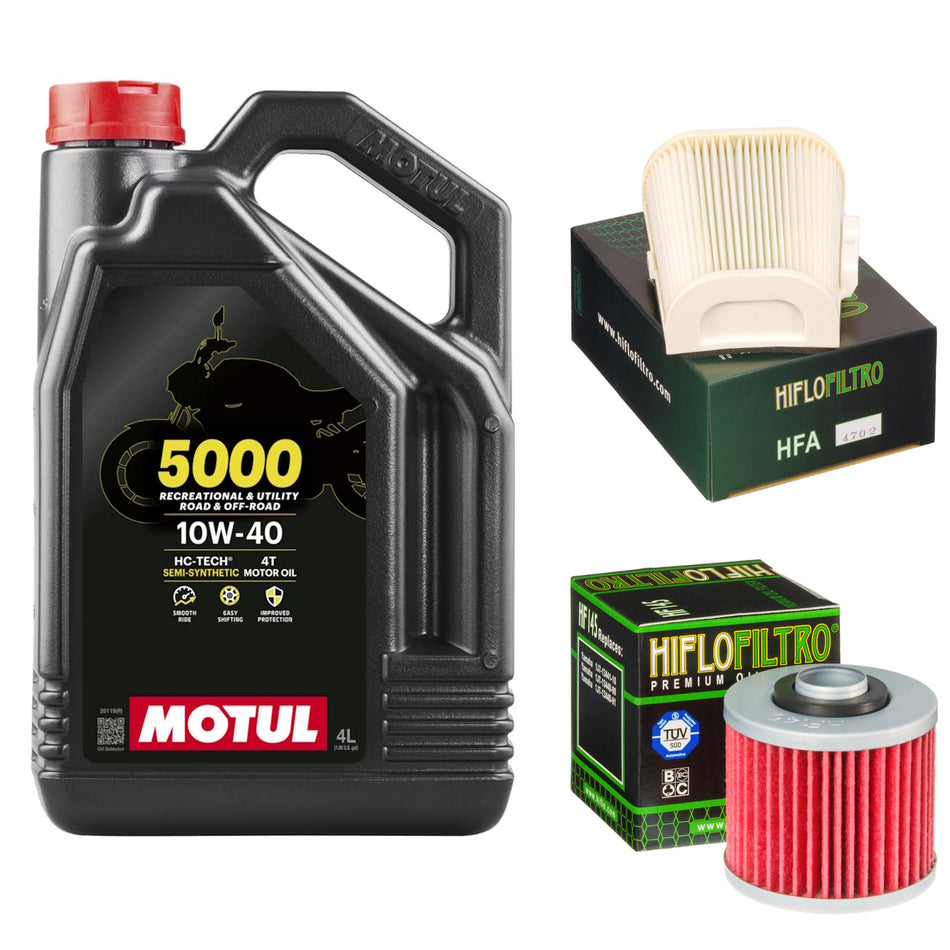 Motul 5000 10w40 4L Oil & HF145 & HFA4702 Oil Filter Kit