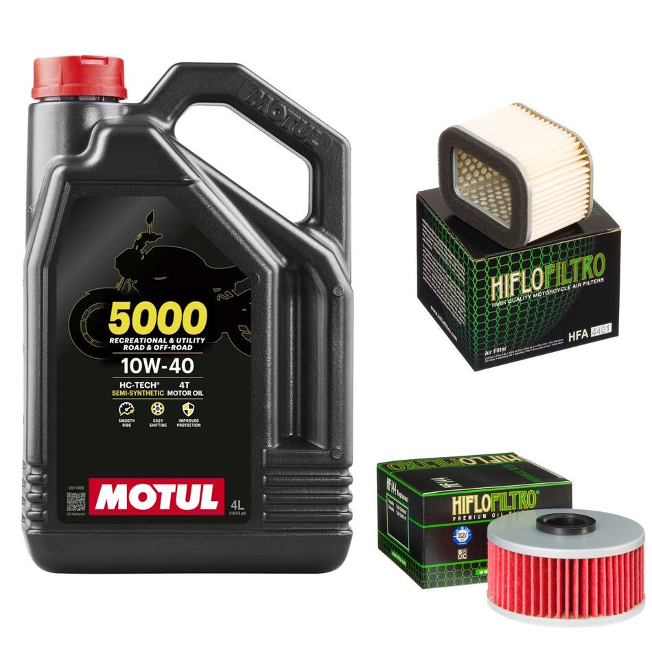 Motul 5000 10w40 4L Oil & HF144 & HFA4401 Oil Filter Kit