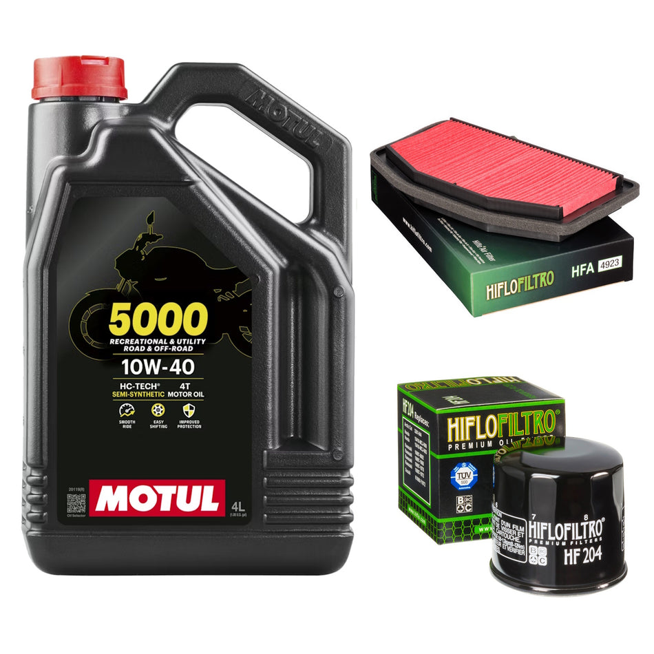 Motul 5000 10w40 4L Oil & HF204 & HFA4923 Oil Filter Kit