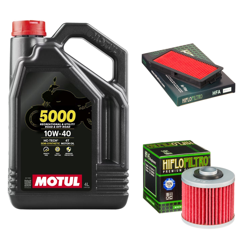 Motul 5000 10w40 4L Oil & HF145 & HFA4801 Oil Filter Kit