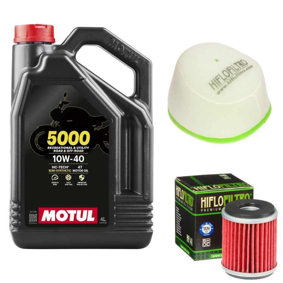 Motul 5000 10w40 4L Oil & HF141 & HFF4012 Oil Filter Kit
