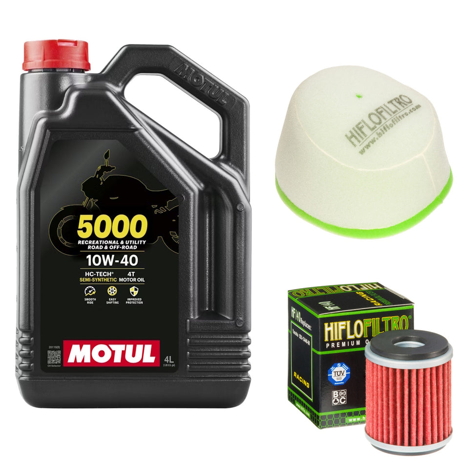 Motul 5000 10w40 4L Oil & HF140 & HFF4012 Oil Filter Kit
