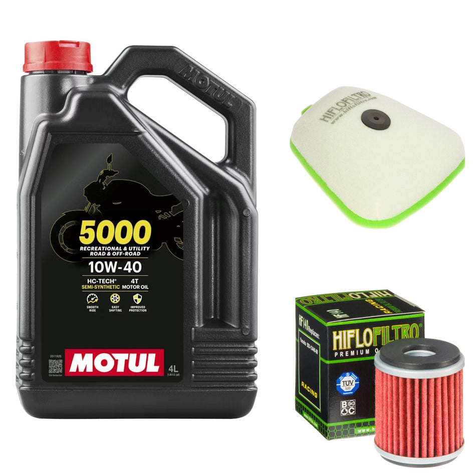 Motul 5000 10w40 4L Oil & HF140 & HFF4023 Oil Filter Kit