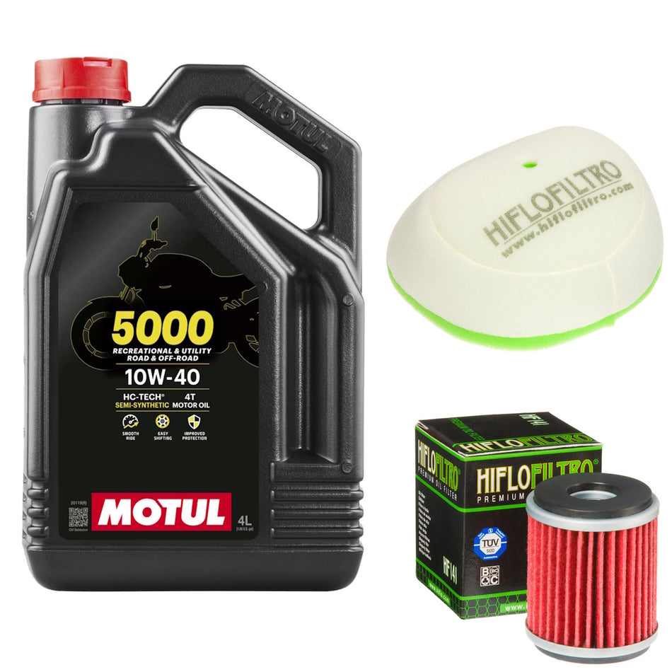 Motul 5000 10w40 4L Oil & HF141 & HFF4014 Oil Filter Kit