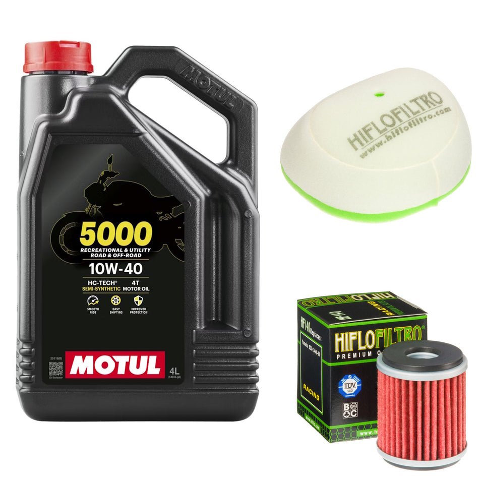 Motul 5000 10w40 4L Oil & HF140 & HFF4014 Oil Filter Kit