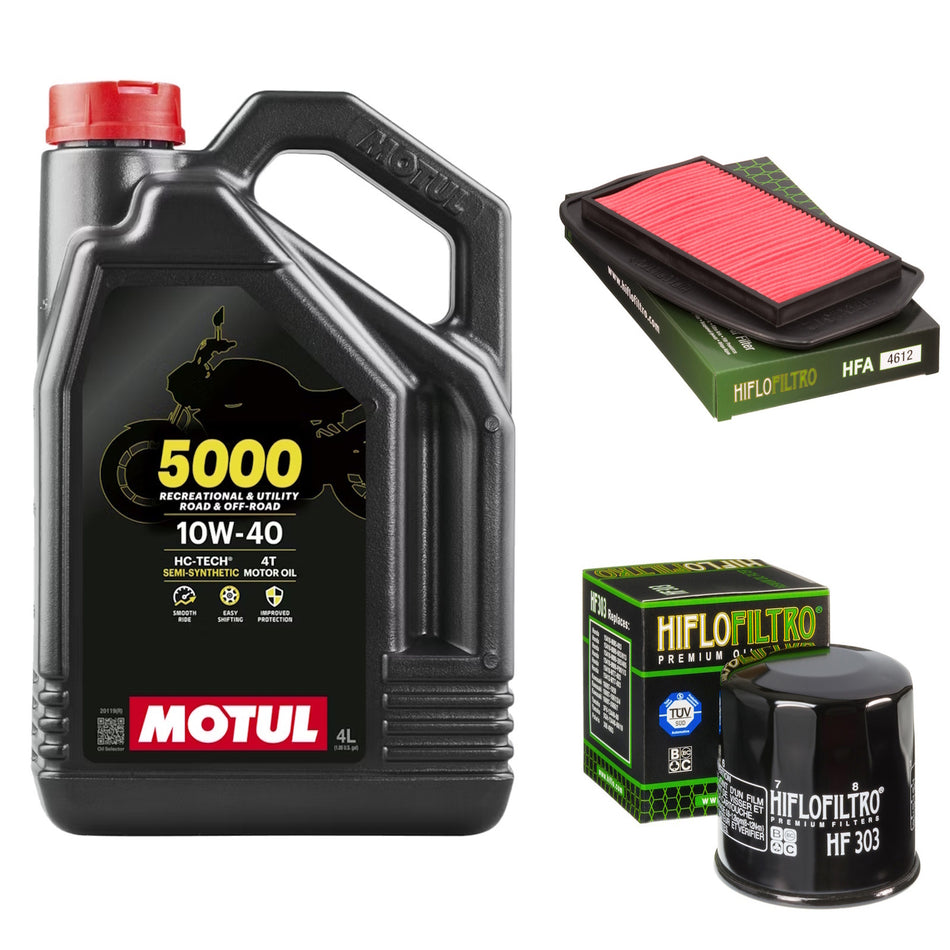 Motul 5000 10w40 4L Oil & HF303 & HFA4612 Oil Filter Kit