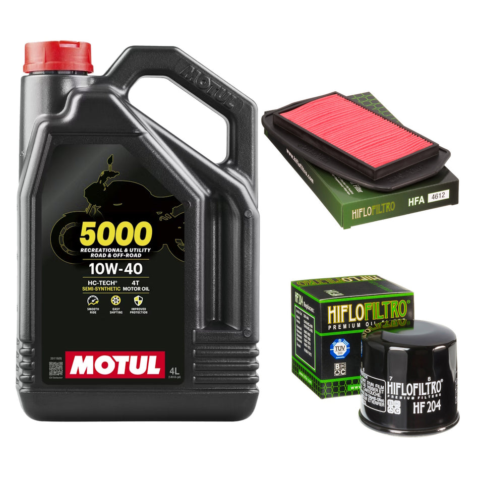 Motul 5000 10w40 4L Oil & HF204 & HFA4612 Oil Filter Kit