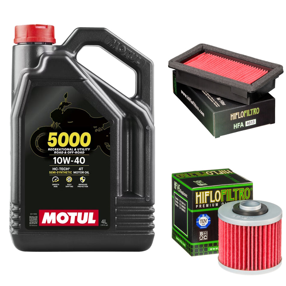 Motul 5000 10w40 4L Oil & HF145 & HFA4613 Oil Filter Kit