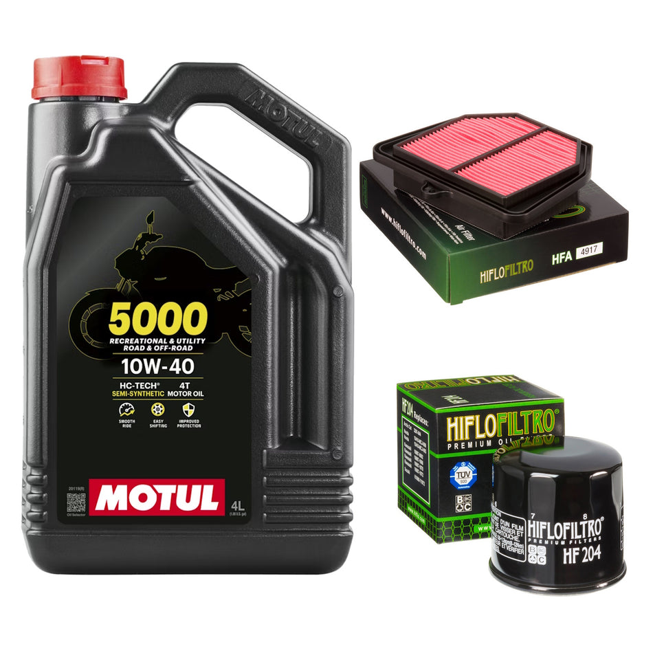 Motul 5000 10w40 4L Oil & HF204 & HFA4917 Oil Filter Kit