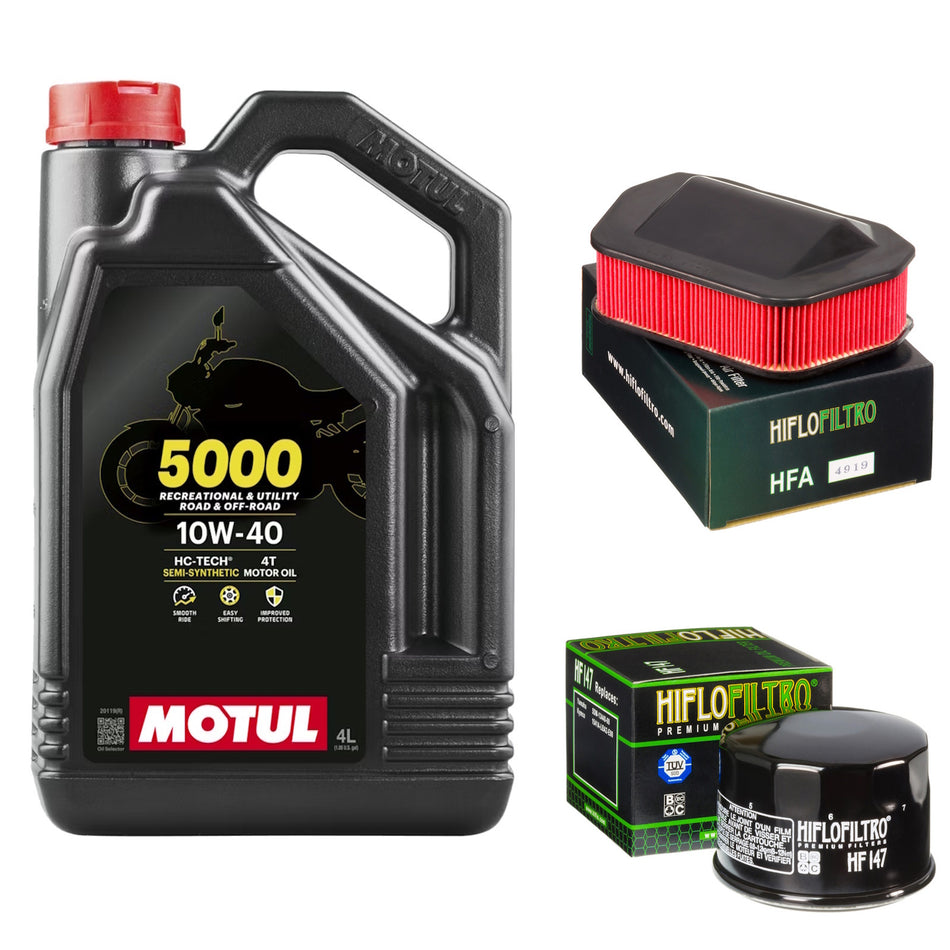 Motul 5000 10w40 4L Oil & HF147 & HFA4919 Oil Filter Kit