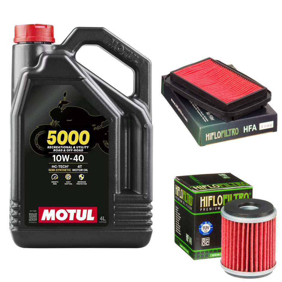 Motul 5000 10w40 4L Oil & HF141 & HFA4106 Oil Filter Kit