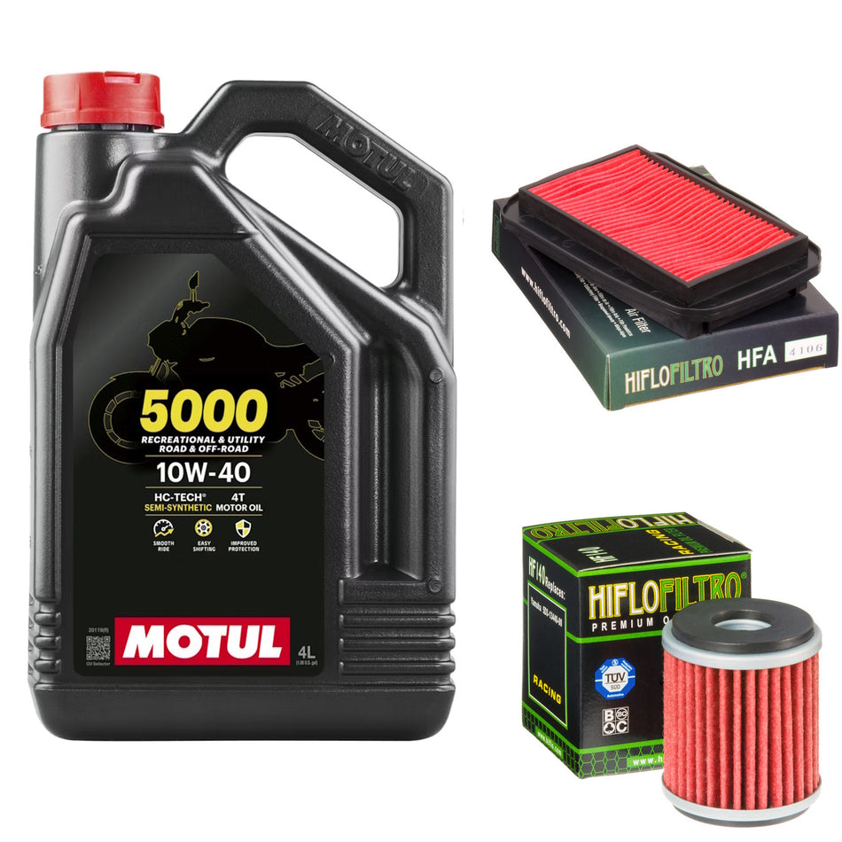 Motul 5000 10w40 4L Oil & HF140 & HFA4106 Oil Filter Kit