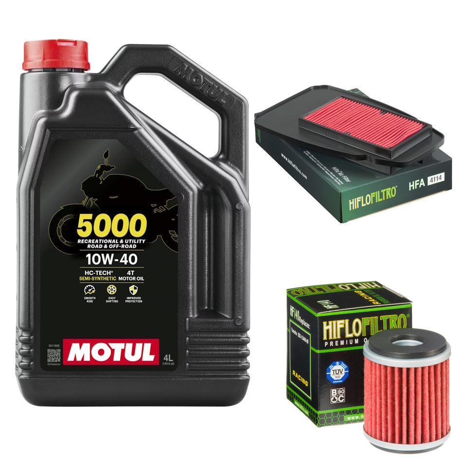 Motul 5000 10w40 4L Oil & HF140 & HFA4114 Oil Filter Kit